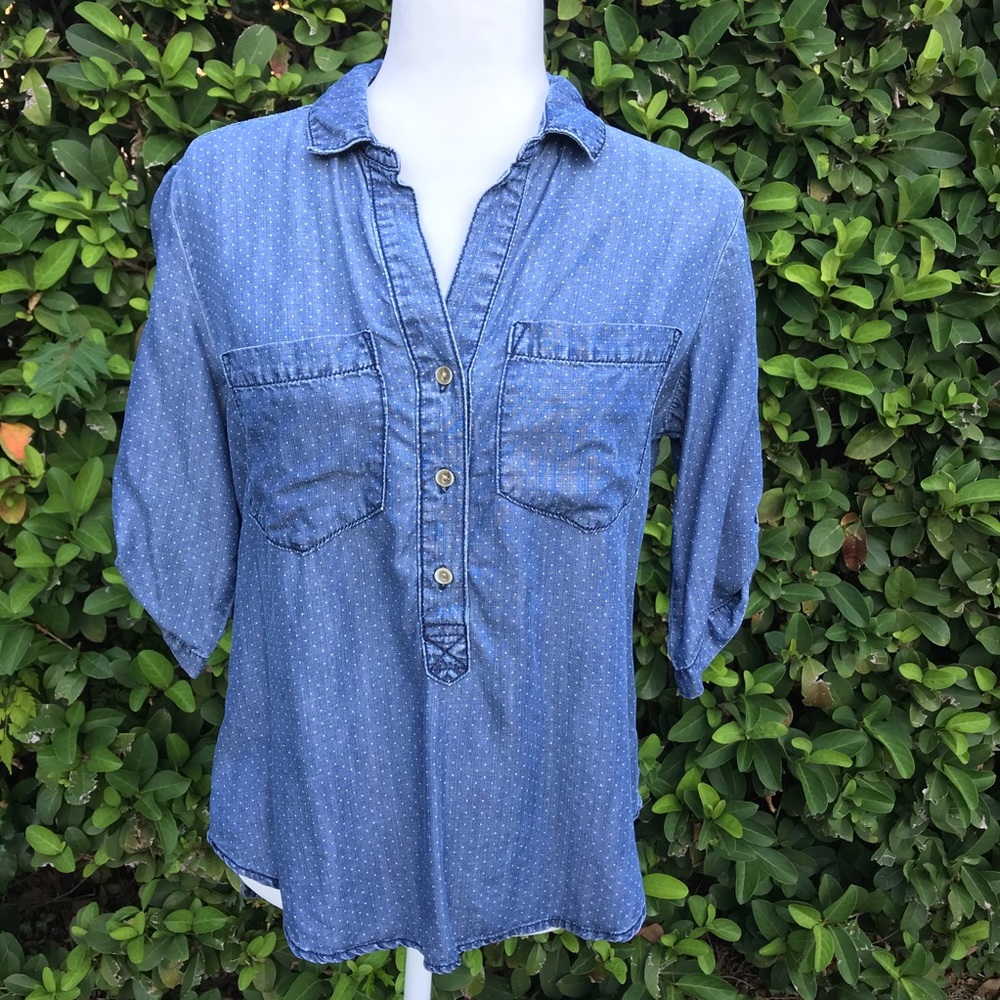 Cloth and Stone Polka Dot Chambray